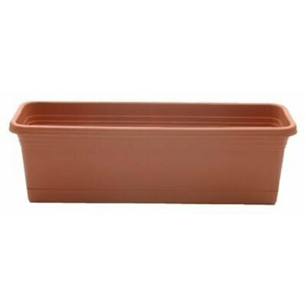 Att Southern Window Box Planter, 23-3/4 In W, 8 In D, Plastic, Terracotta WB2412TC